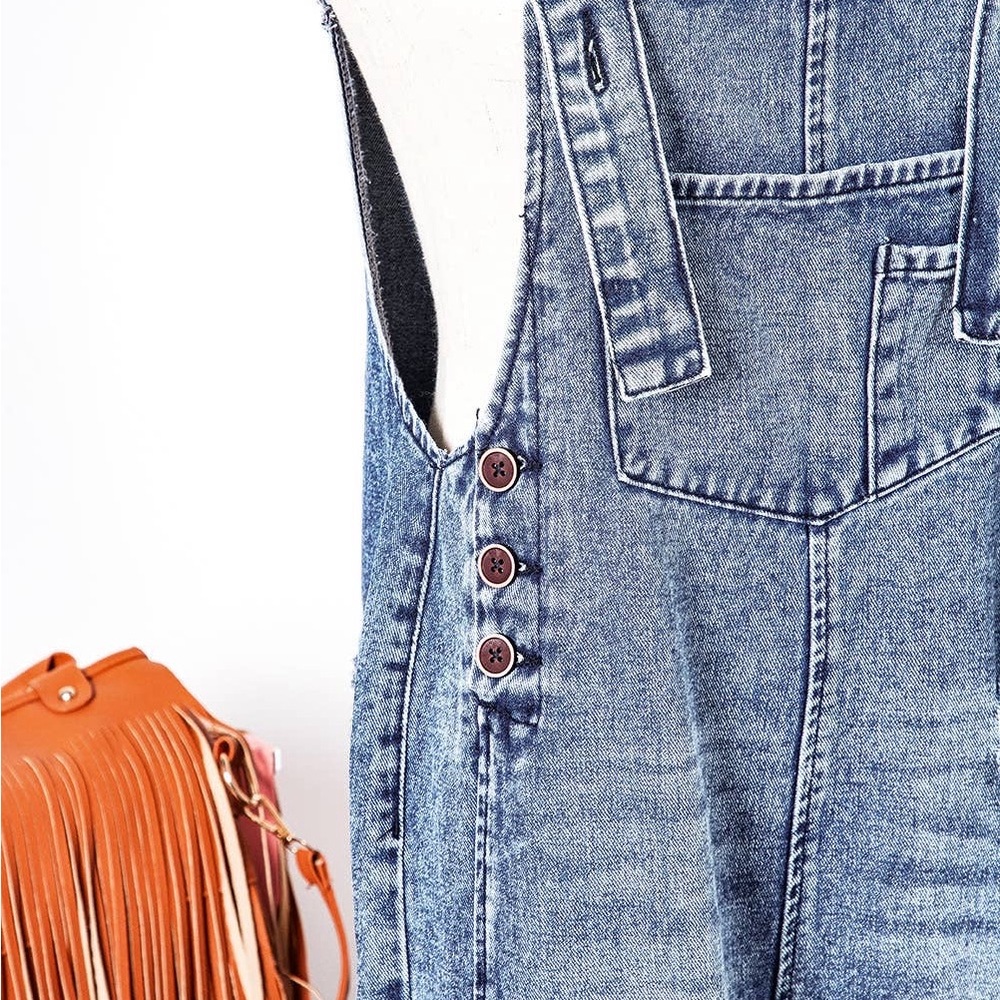 Denim Wide Leg Jumpsuit - Picture 3 of 3